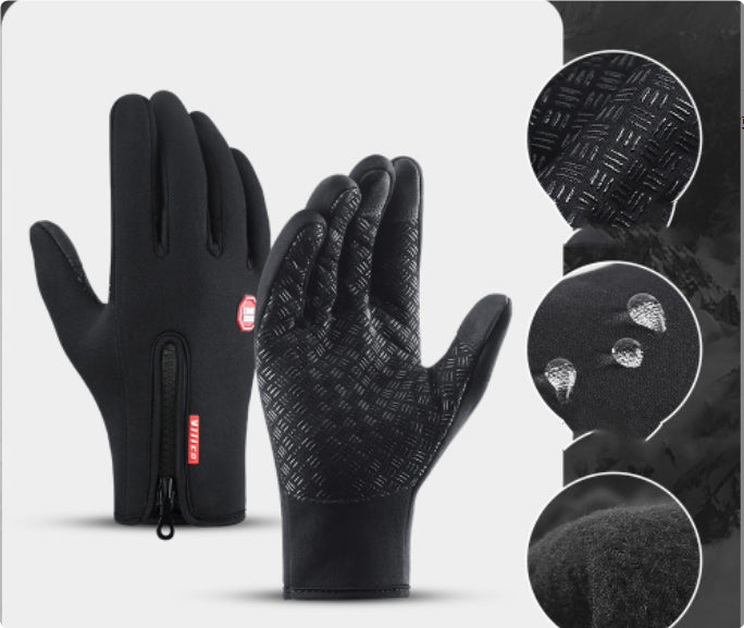 Winter Touchscreen Gloves Riding Motorcycle Sliding Waterproof Sports Gloves with Fleece
