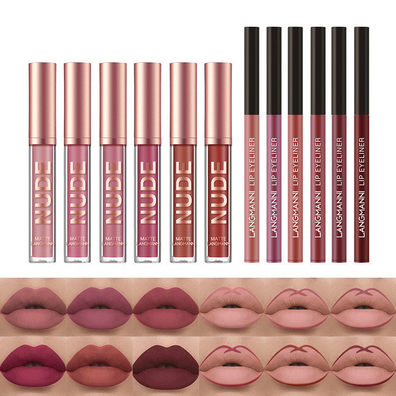 Lip Gloss Lip Liner Makeup Set of 12