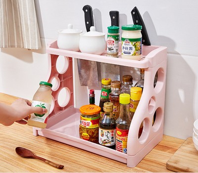 Kitchen storage shelving kitchen supplies multi-layer storage artifact