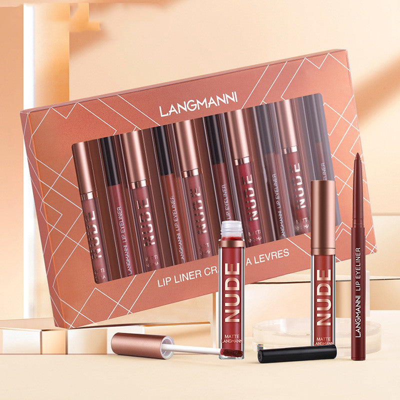 Lip Gloss Lip Liner Makeup Set of 12