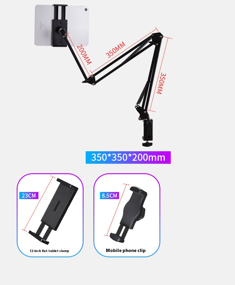 Support paresseux de bureau, support de support en porte-à-faux pour tablette, artefact de diffusion en direct et d'observation de théâtre, support en porte-à-faux en métal pliable